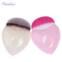 Private Label Single Small Nylon Hair Plastic Handle Heart Shaped Foundation Brush