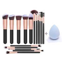 Free sample beauty product 16pcs kabuki brush Foundation brush eyeshadow powder kabuki makeup brush set with makeup sponge