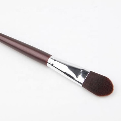 Custom Logo Hot Sale Facial Makeup Brush Single Wooden Handle Liquid Foundation Brush/brush eyeshadow