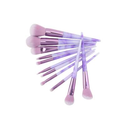 fashion Cosmetic synthetic hair makeup brush multi-color plastic handle makeup brush for face and eyes eyeshadow