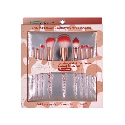 9PCS Synthetic Hair Makeup Brush Set with Packaging Box