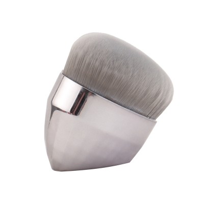 Cool Gray Color Plating Handle with Gray Hair Heart Shape Foundation Brush