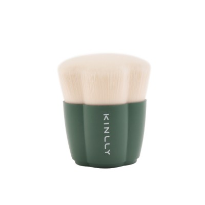 Flower Shape Foundation Brush with High Quality Synthetic Hair and Green Handle