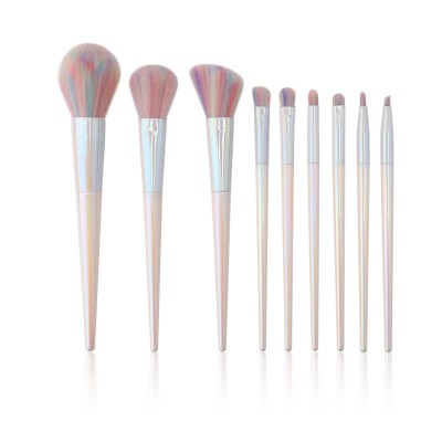 Color High Quality Electroplated Plastic Handle Electroplated Aluminum Ferrule Makeup Brush