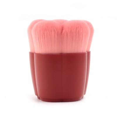 Dark Red Color Flowder Powder Brush Travel Size Kabuki Brush